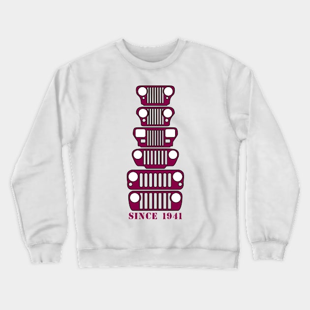 Jeep Grills Mulberry Logo Crewneck Sweatshirt by Caloosa Jeepers 